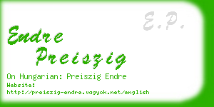 endre preiszig business card